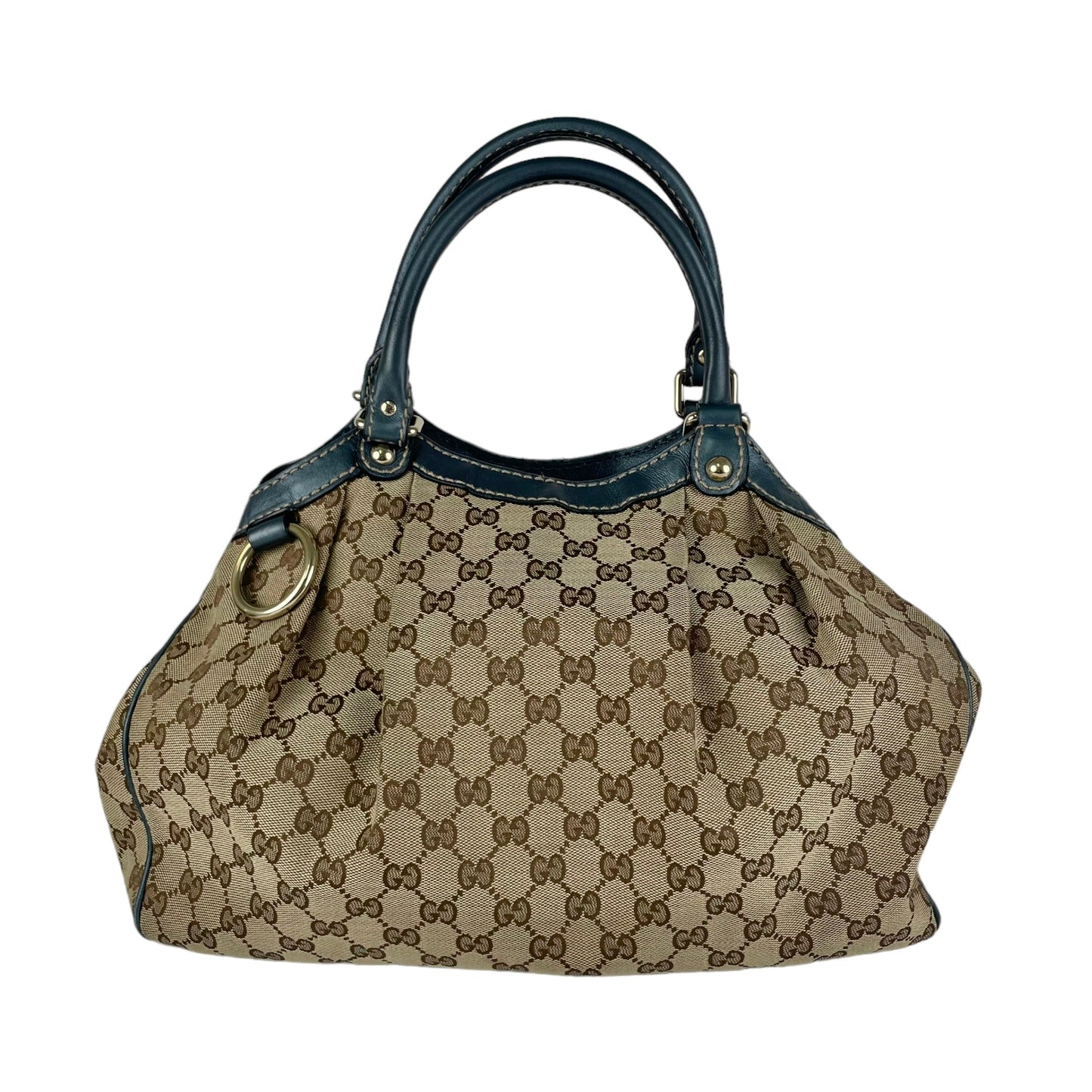 Luxury Gucci Trending 2025 Blue Sukey Monogram Bag