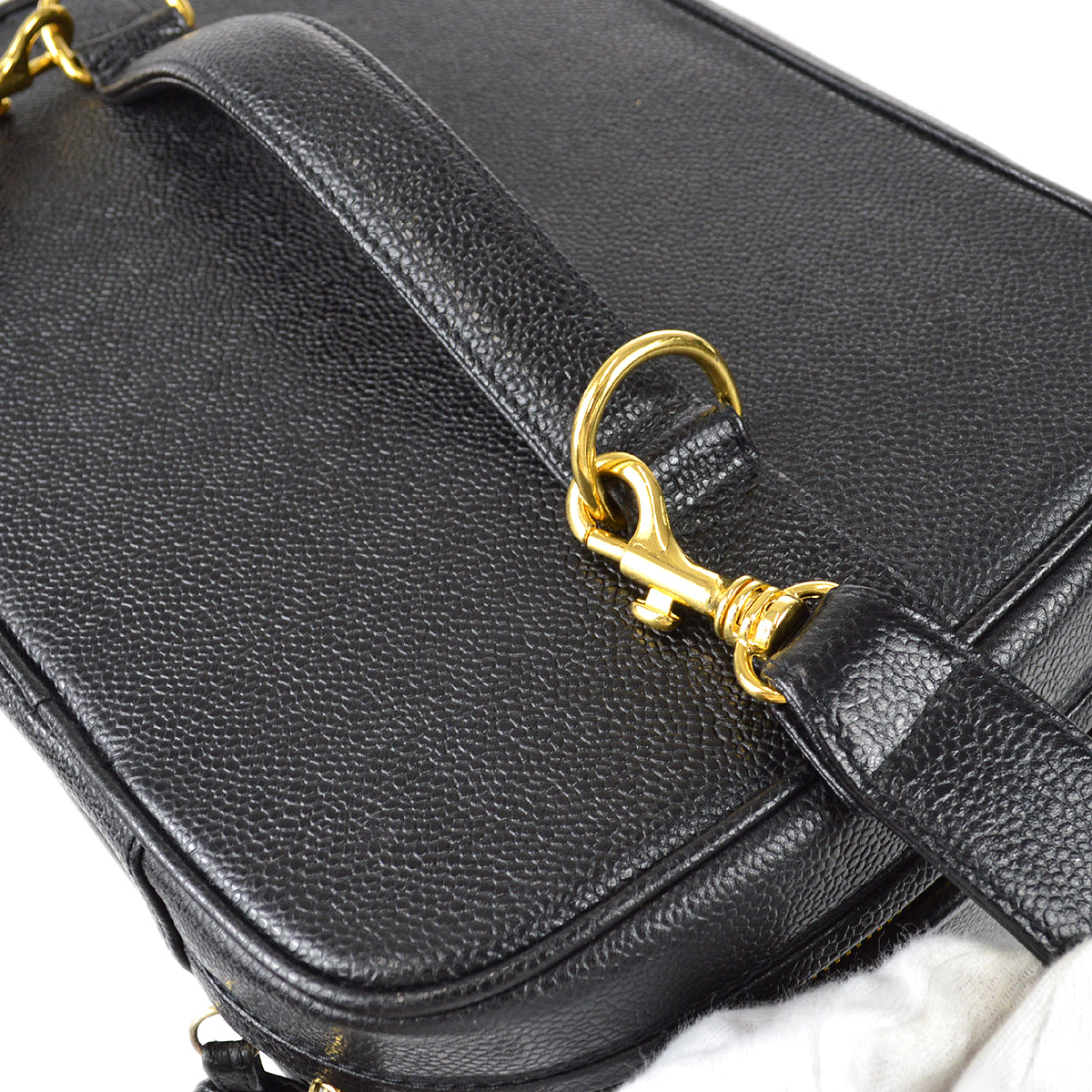 Luxury Chanel 1994-1996 Timeless Vanity Handbag Black Caviar 68008