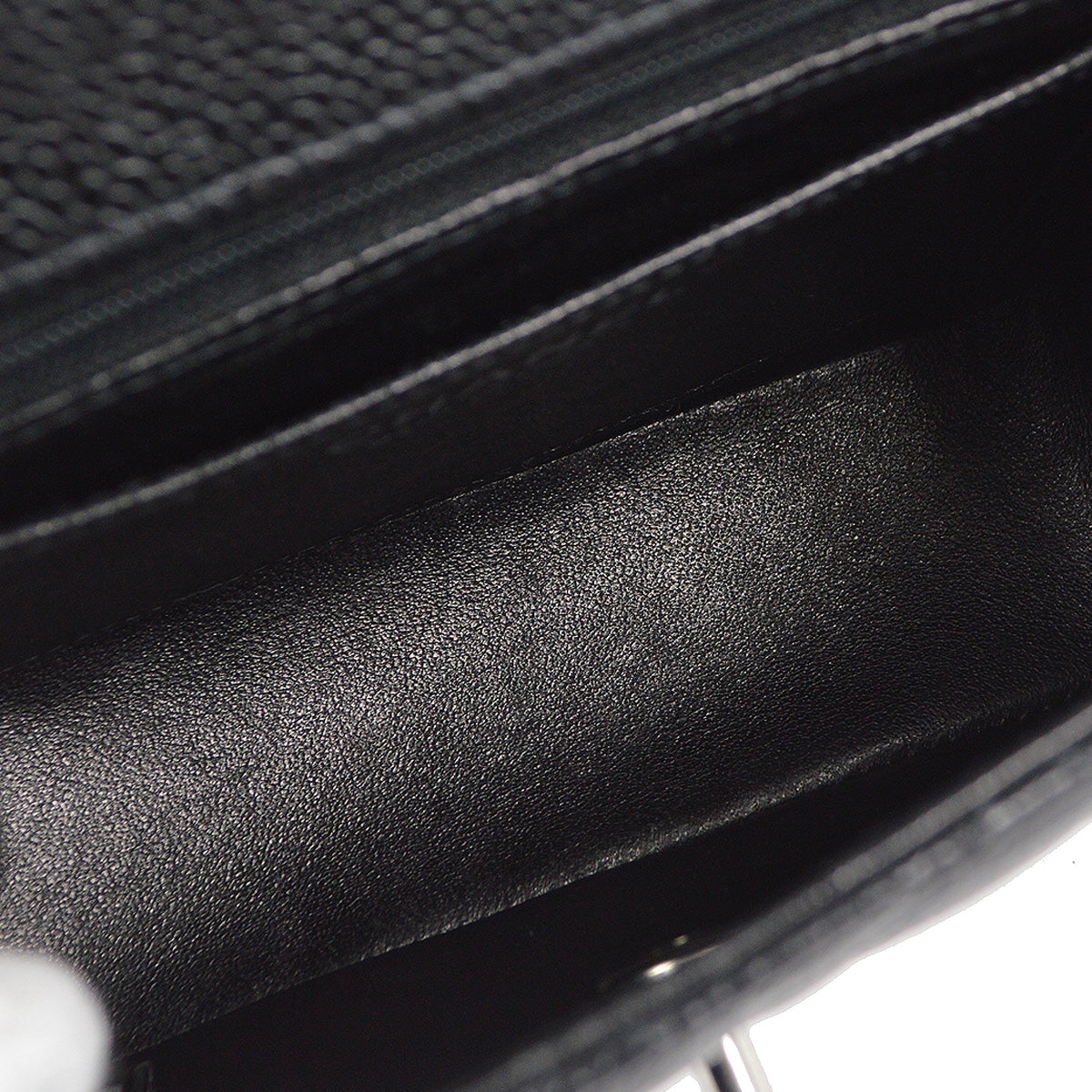 CHANEL 2004-2005 Classic Flap Mini Square 17 SHW Black Caviar 78282