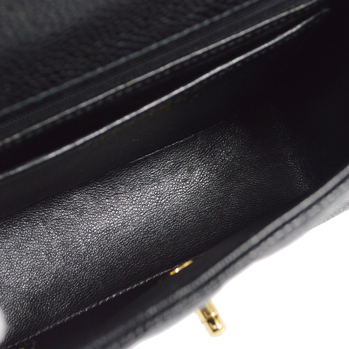 CHANEL 2003-2004 Classic Flap Mini Square 17 Black Caviar 78316