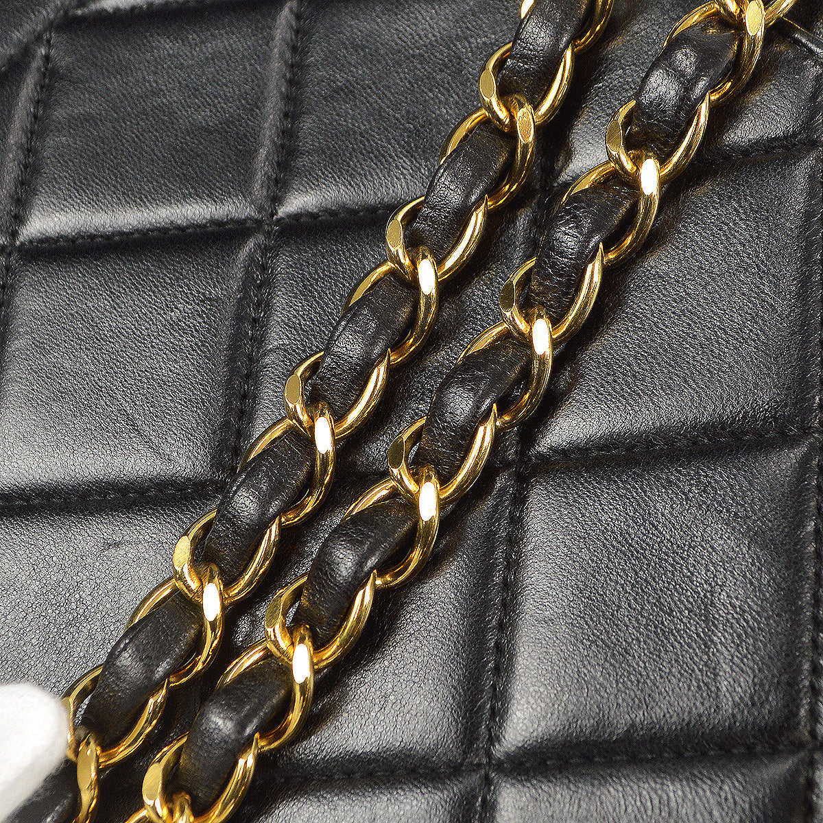 CHANEL 1994-1996 Border Flap Medium Black Lambskin 87840