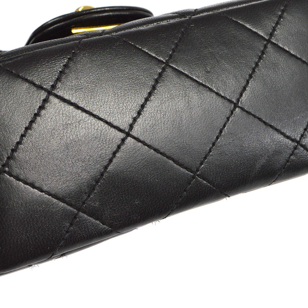 CHANEL Classic Flap Micro Square Handbag Black Lambskin 91607
