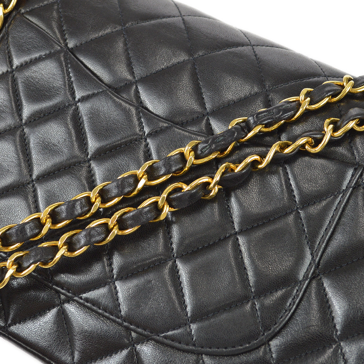 CHANEL 1994-1996 Classic Double Flap Medium Black Lambskin 97688