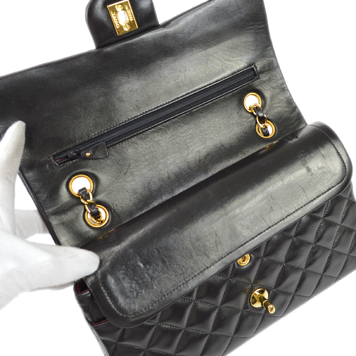 CHANEL 1994-1996 Classic Double Flap Medium Black Lambskin 97688