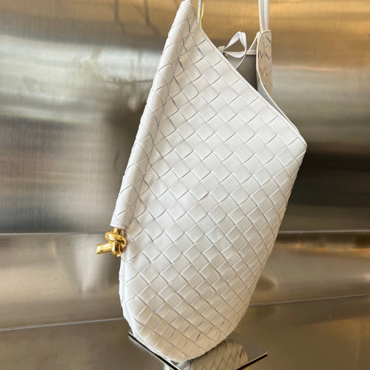 Luxury Bottega Veneta MEDIUM SOLSTICE 44 WHITE LAMBSKIN