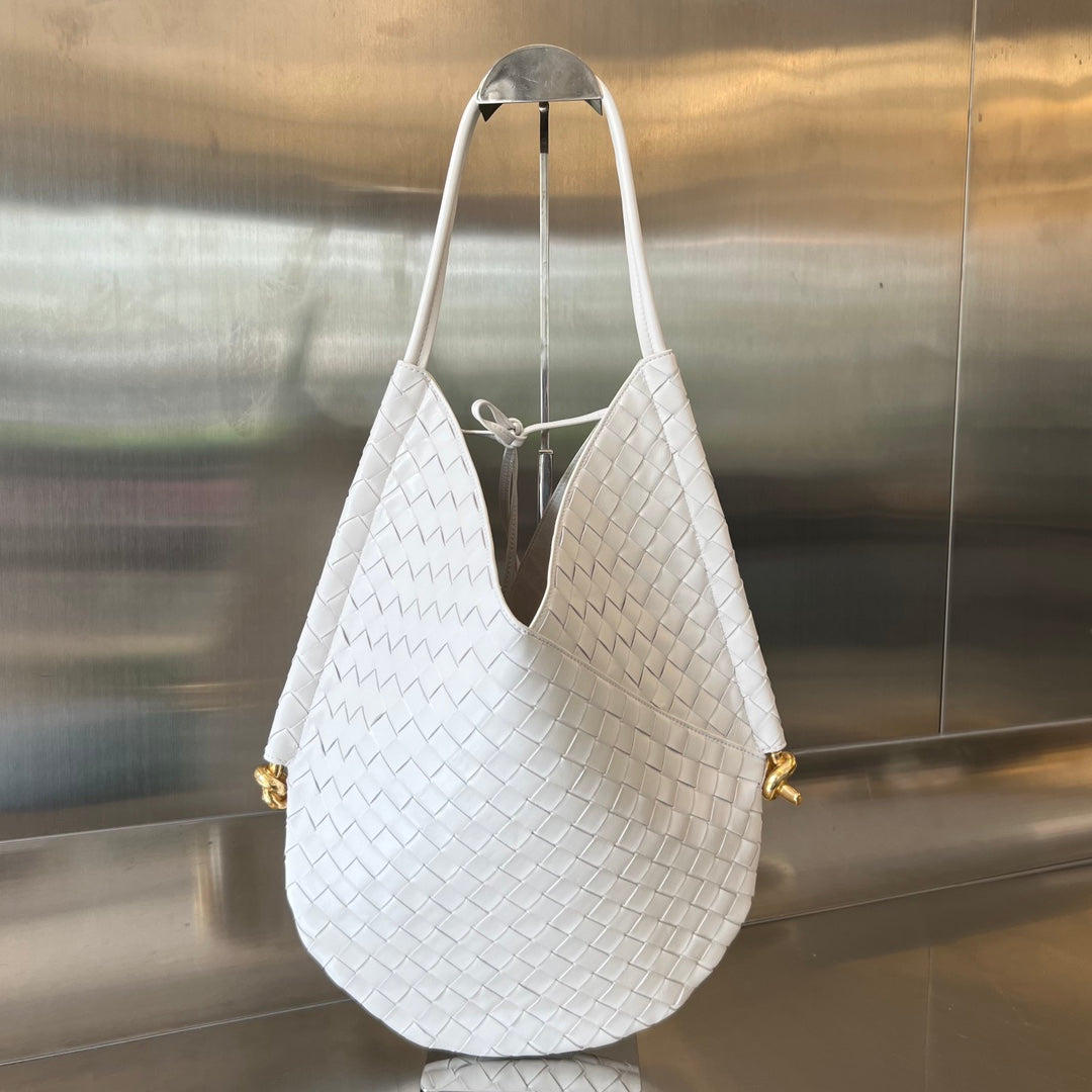 Luxury Bottega Veneta MEDIUM SOLSTICE 44 WHITE LAMBSKIN