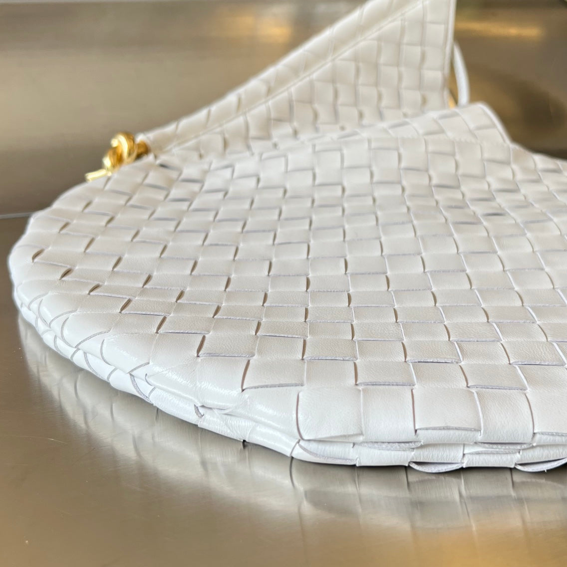 Luxury Bottega Veneta MEDIUM SOLSTICE 44 WHITE LAMBSKIN