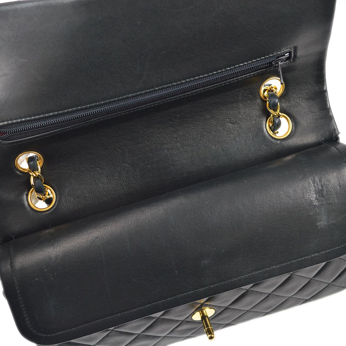 CHANEL 1986-1988 Classic Double Flap Medium Black Lambskin 97495