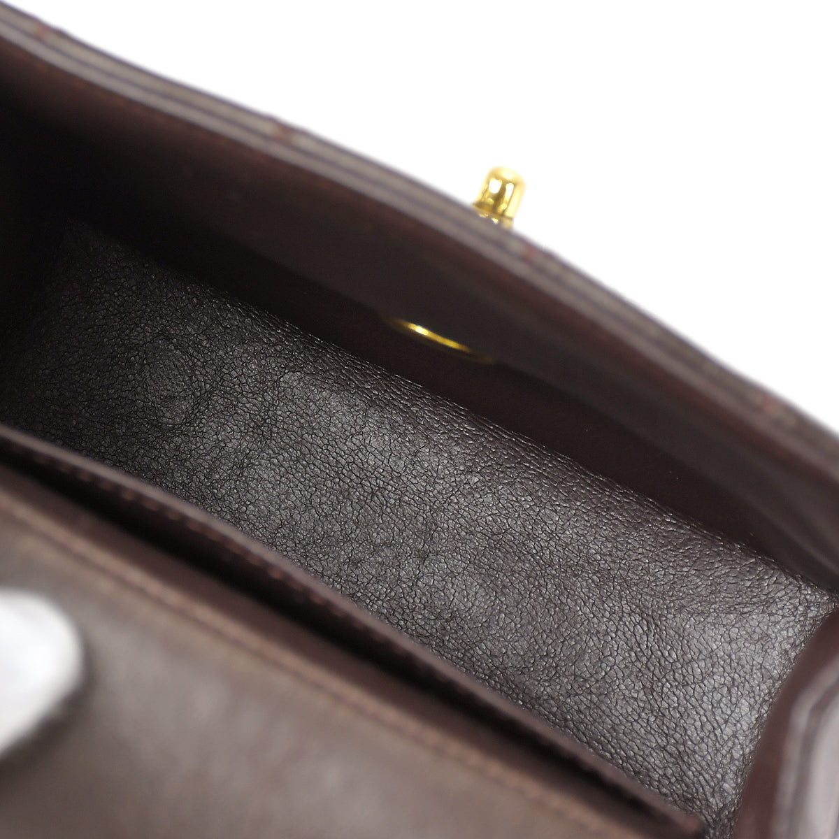 CHANEL 1994 Classic Flap Handbag Micro Brown Lambskin 68064