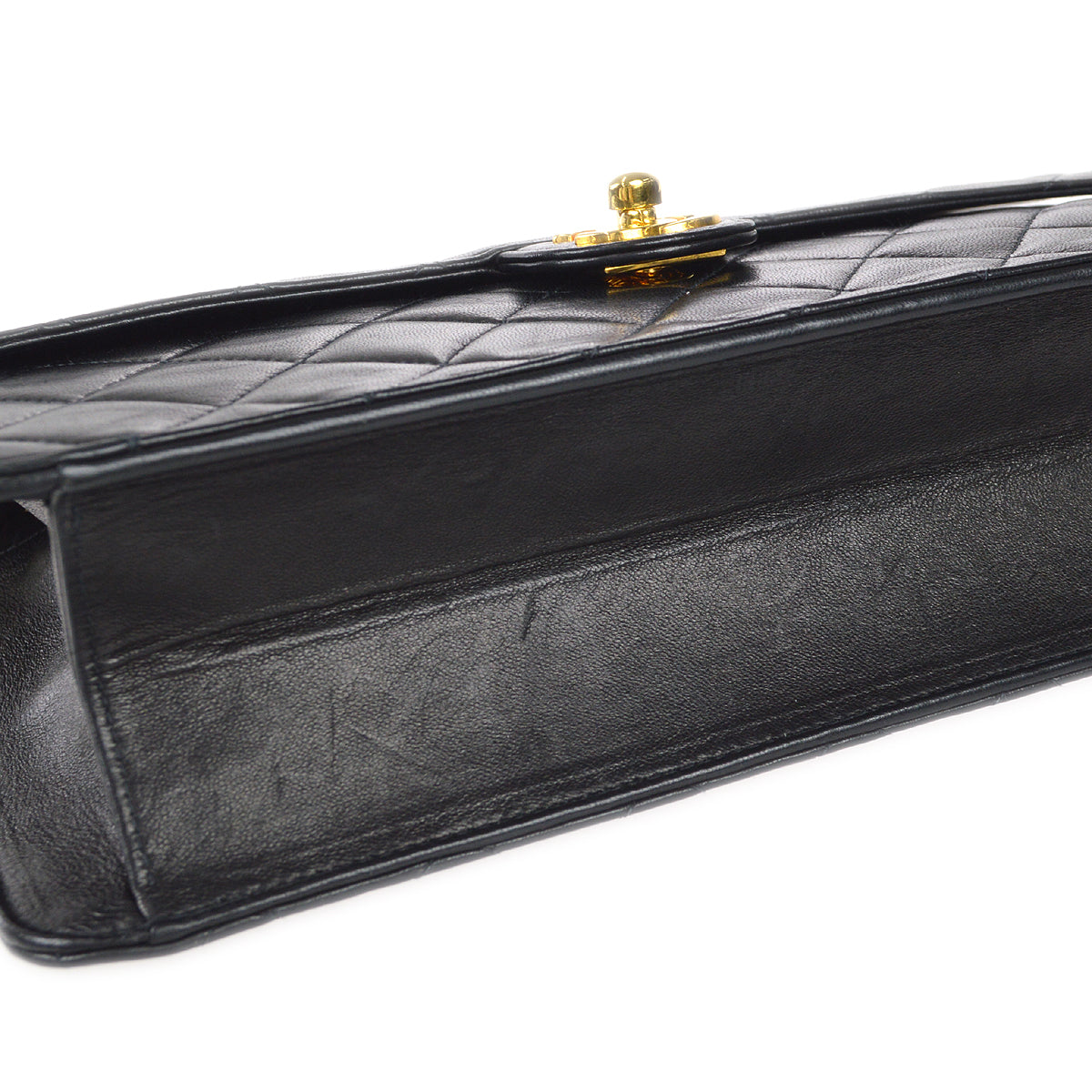 CHANEL Classic Flap Chain Shoulder Bag Black Lambskin 68235