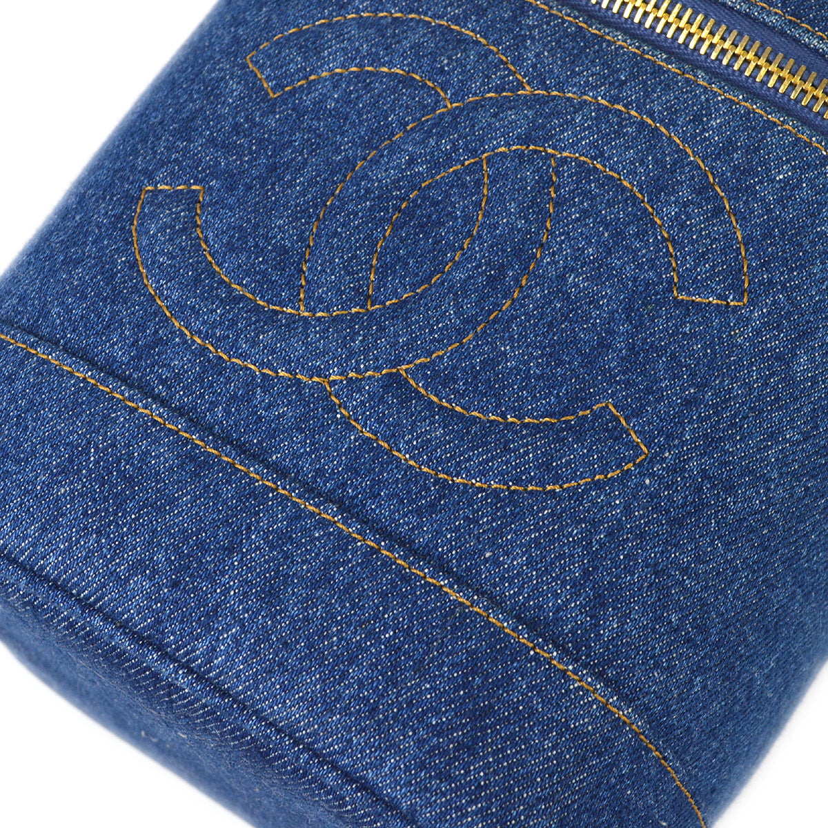 Luxury Chanel Vanity Handbag Indigo Denim 68881