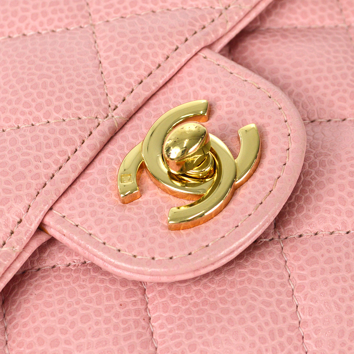 CHANEL Classic Flap Mini Square Chain Shoulder Bag Pink Caviar 78549