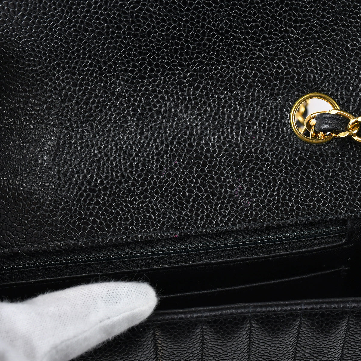 CHANEL Classic Flap Mademoiselle Chain Shoulder Bag Black Caviar 78719