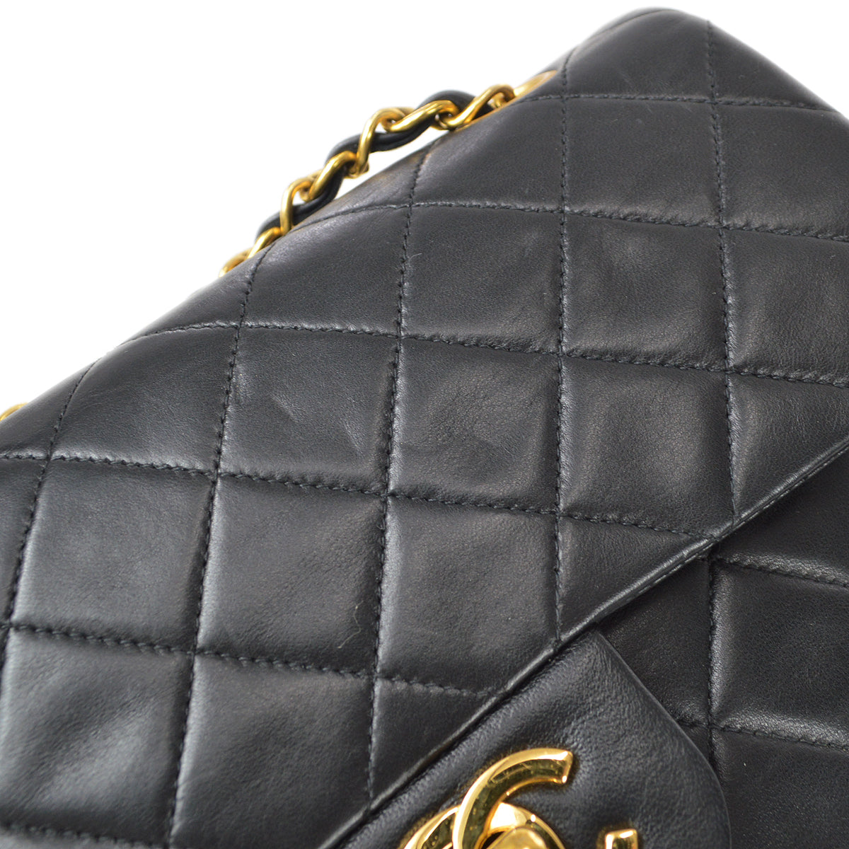 CHANEL Classic Double Flap Small Shoulder Bag Black Lambskin 88133