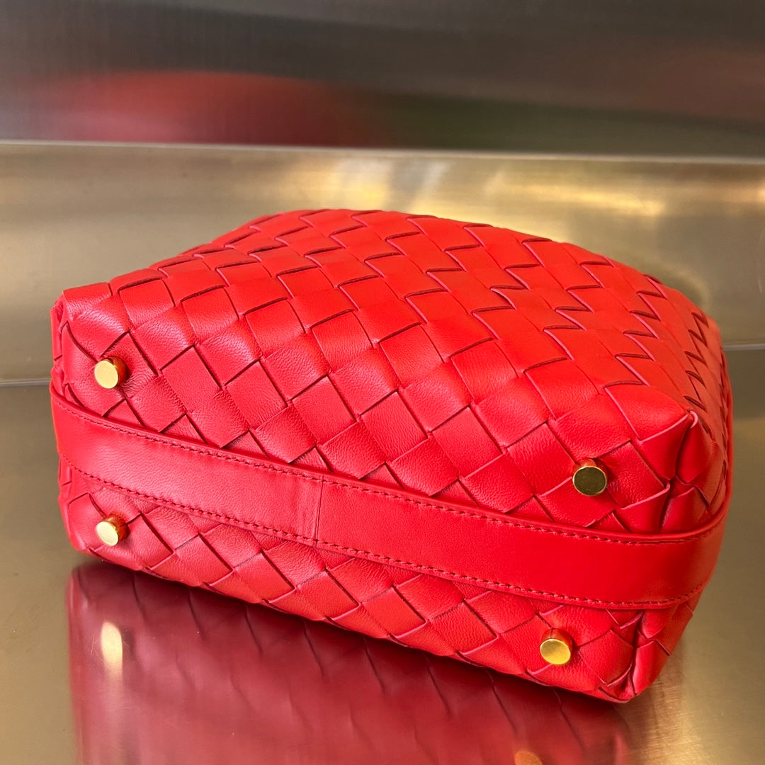 Luxury Bottega Veneta WALLACE 22 BAG IN CHERRY RED CALFSKIN