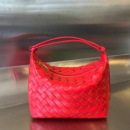 Luxury Bottega Veneta WALLACE 22 BAG IN CHERRY RED CALFSKIN