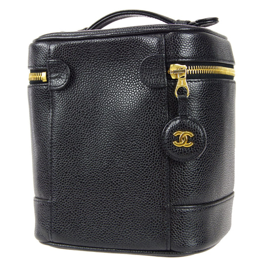 Luxury Chanel Vanity Handbag Black Caviar 78710