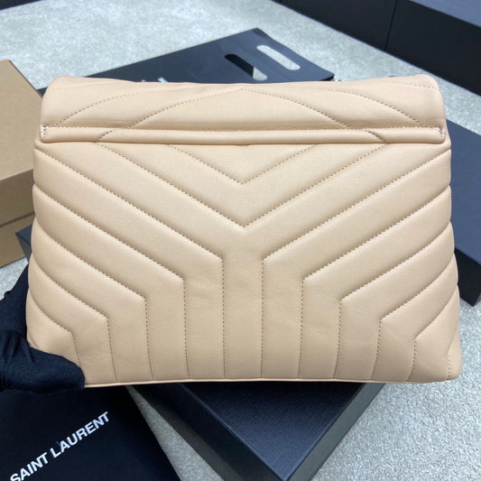 Luxury Saint Laurent LOULOU MEDIUM 32 CREAM QUILTED LEATHER SILVER HARDWARE