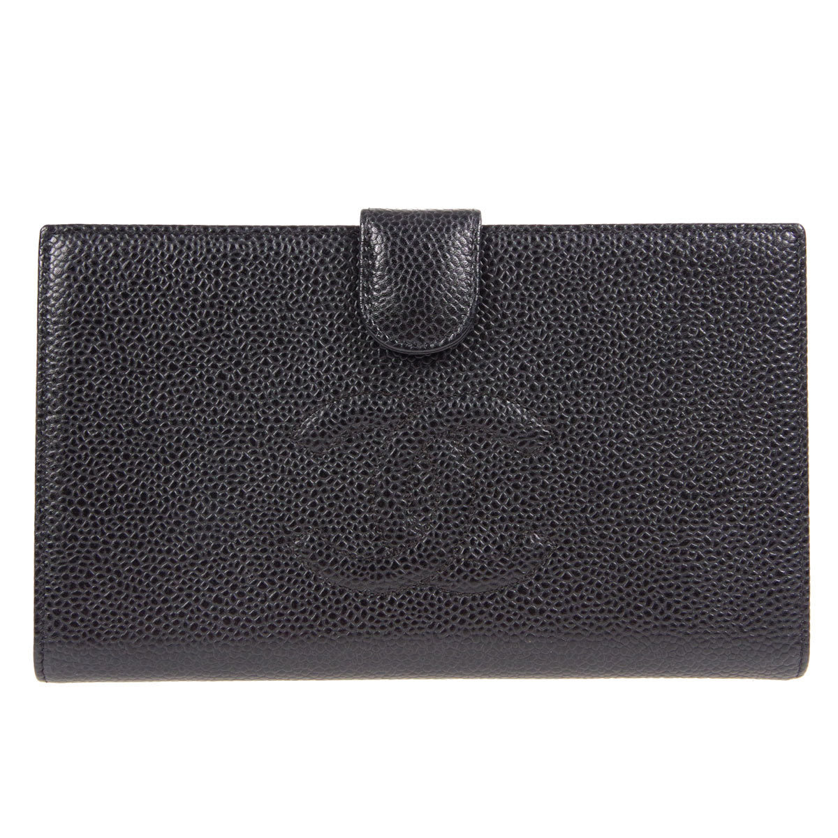 Luxury Chanel Long Bifold Wallet Black Caviar 78637