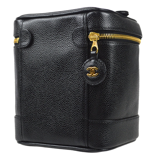 Luxury Chanel Vanity Handbag Black Caviar 78711