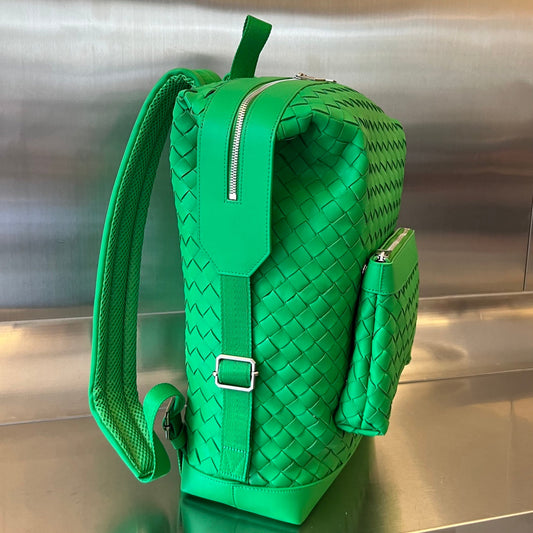 Luxury Bottega Veneta BACKPACK 42 IN PARAKEET GREEN CALFSKIN