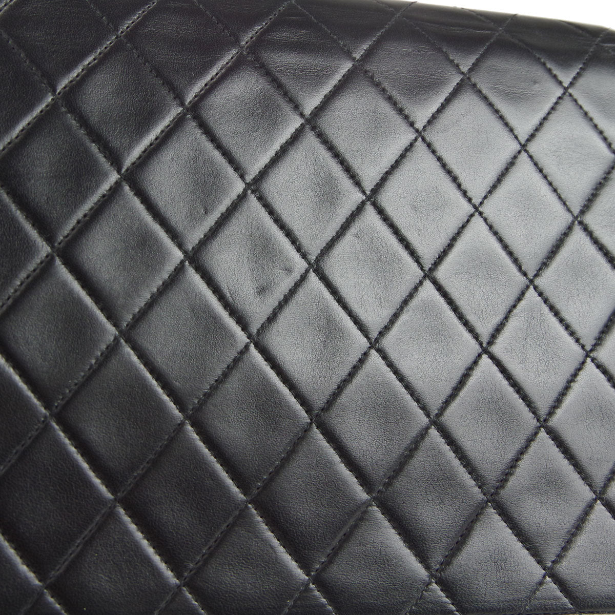CHANEL Classic Flap Single Chain Shoulder Bag Black Lambskin 67723