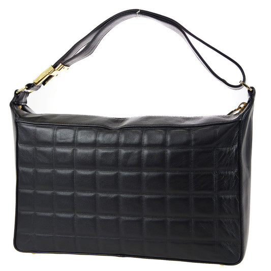 Luxury Chanel Choco Bar Shoulder Bag Black Lambskin 67732