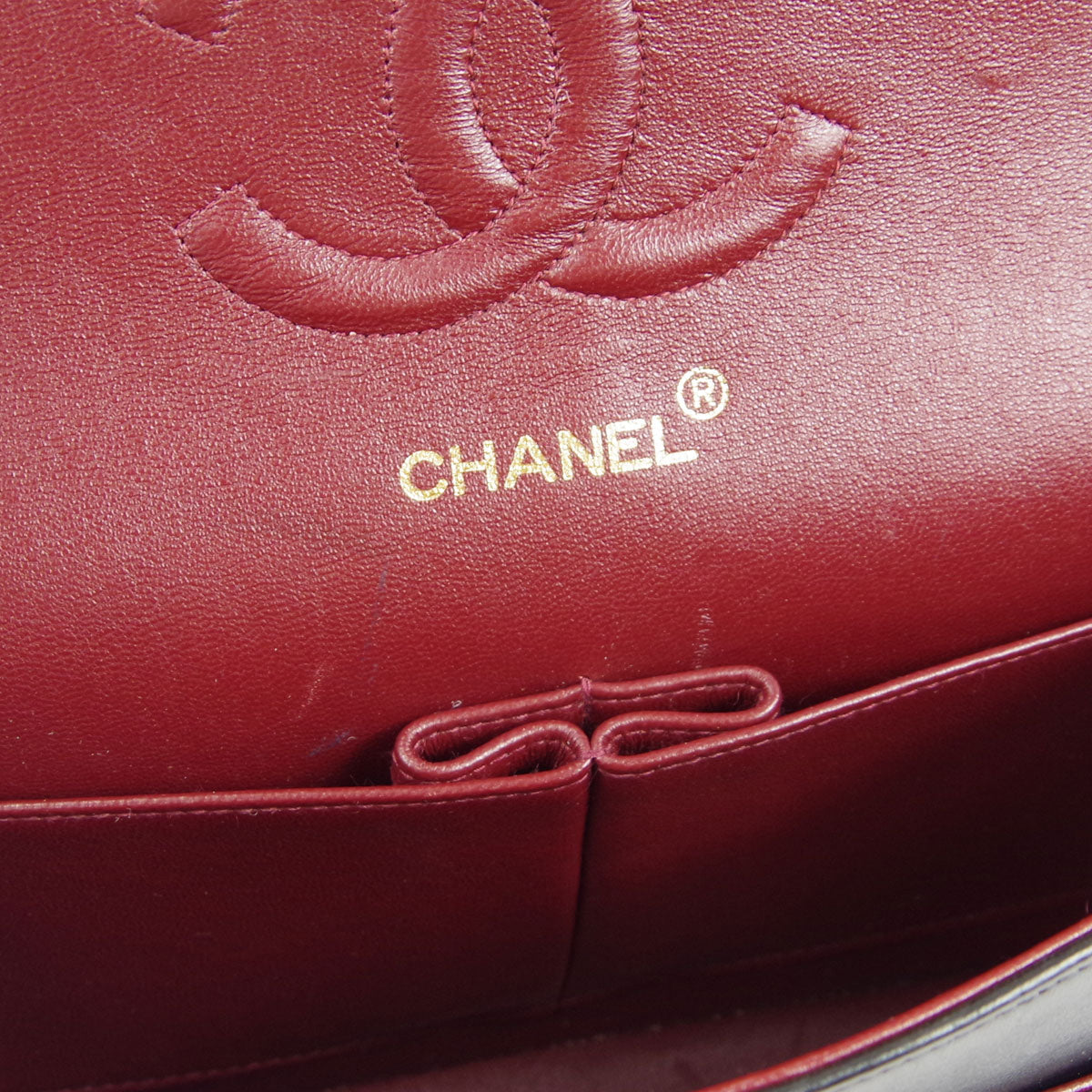 CHANEL Classic Double Flap Medium Shoulder Bag Black Lambskin 78308