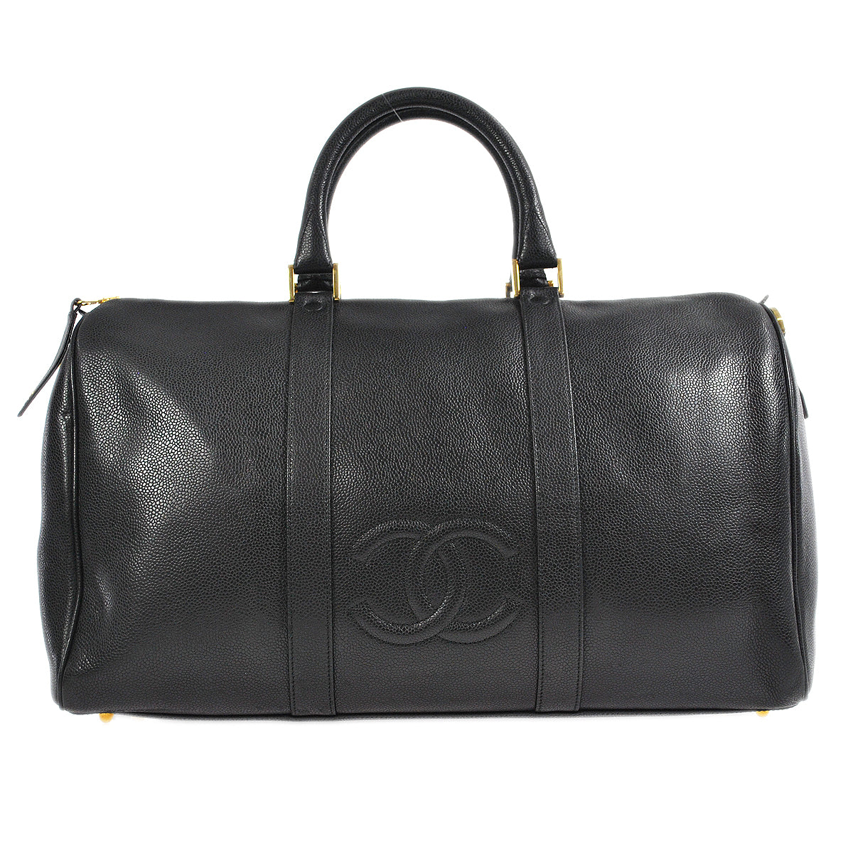 Luxury Chanel Duffle Travel Handbag Black Caviar 78681