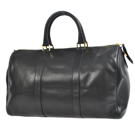 Luxury Chanel Duffle Travel Handbag Black Caviar 78681