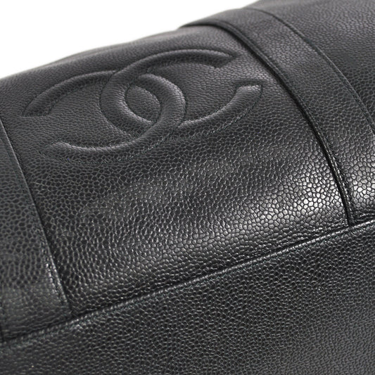 Luxury Chanel Duffle Travel Handbag Black Caviar 78681