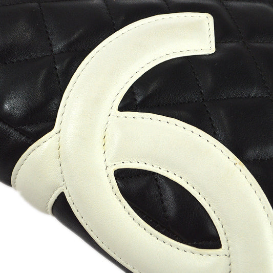 Luxury Chanel Cambon Ligne Shoulder Bag Black Calfskin 98565