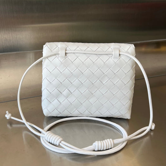 Luxury Bottega Veneta BV Mini Crossbody Bag 19cm White Calfskin Ghw