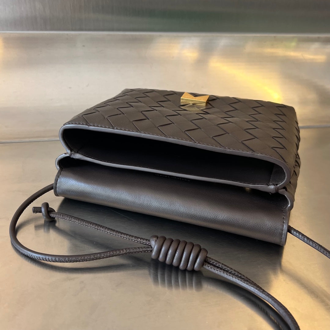 Luxury Bottega Veneta BV Mini Crossbody Bag 19cm Chocolate Calfskin Ghw