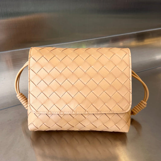 Luxury Bottega Veneta BV Mini Crossbody Bag 19cm Beige Calfskin Ghw