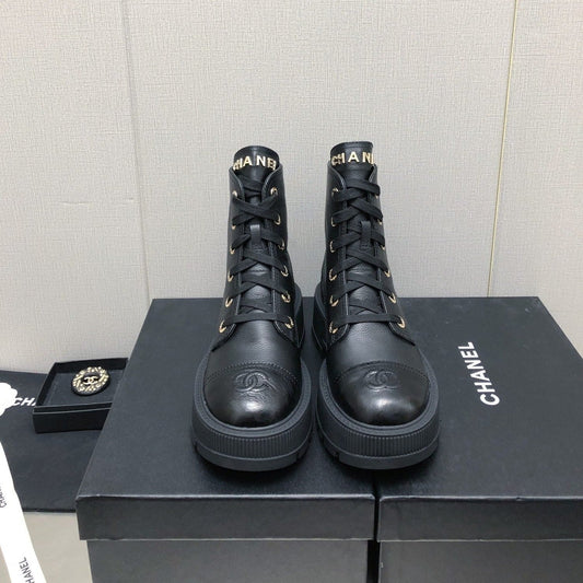 Luxury Chanel MARTIN SHORT BOOTS BLACK LAMBSKIN