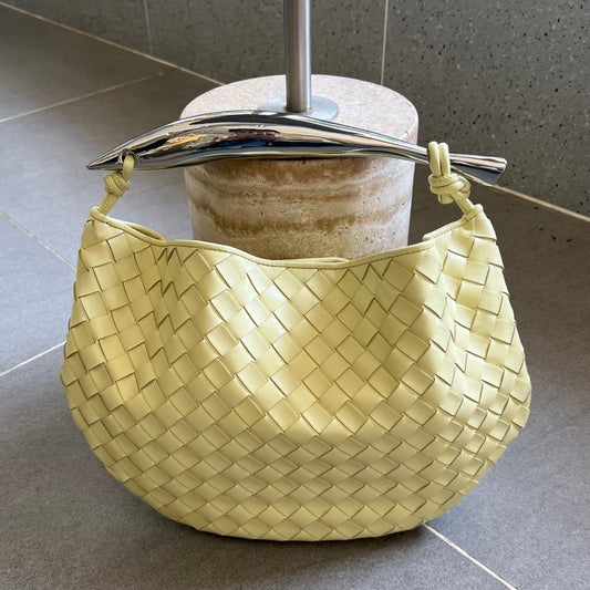 Luxury Bottega Veneta SARDINE 33 WITH CHAIN IN YELLOW CREAM LAMBSKIN