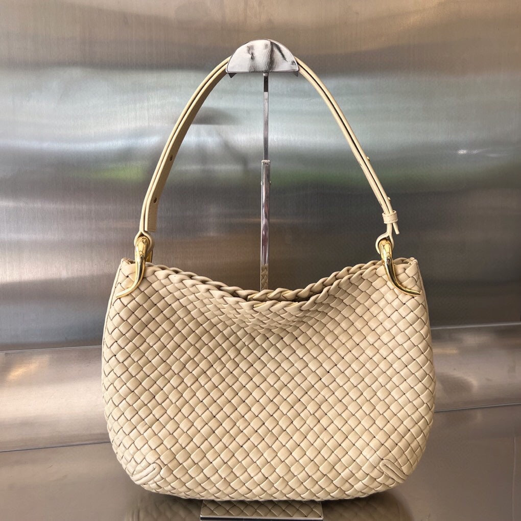 Luxury Bottega Veneta SMALL CLICKER 27 BEIGE LAMBSKIN