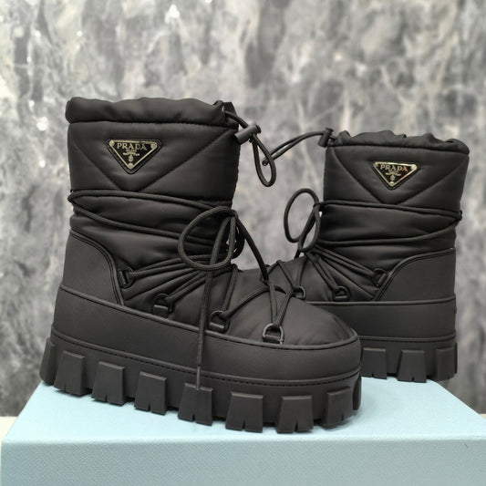 Luxury PradaRE-NYLON GABARDINE APRÈS SKI BOOTIES BLACK