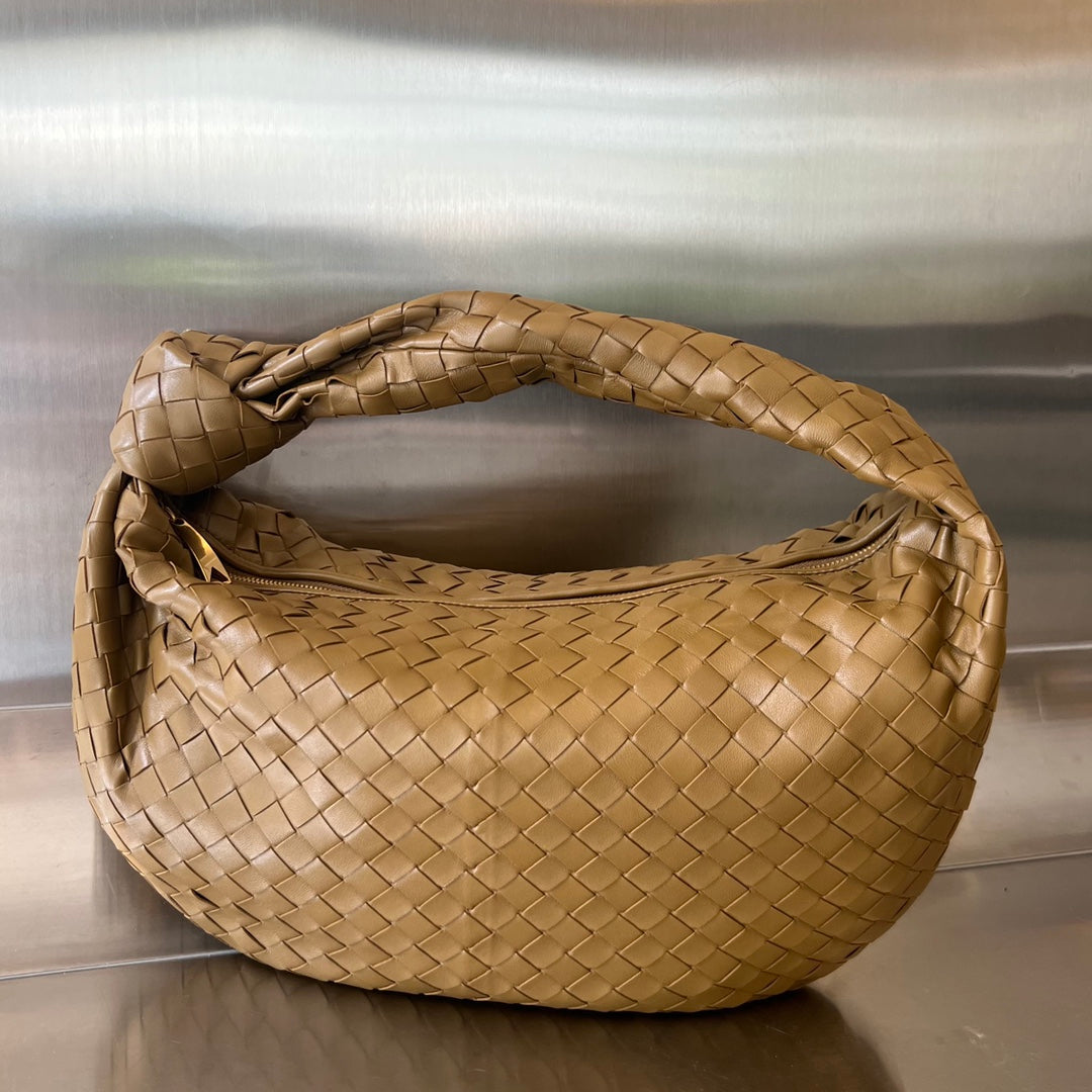 Luxury Bottega Veneta SMALL JODIE 48 CARAMEL BROWN CALFSKIN