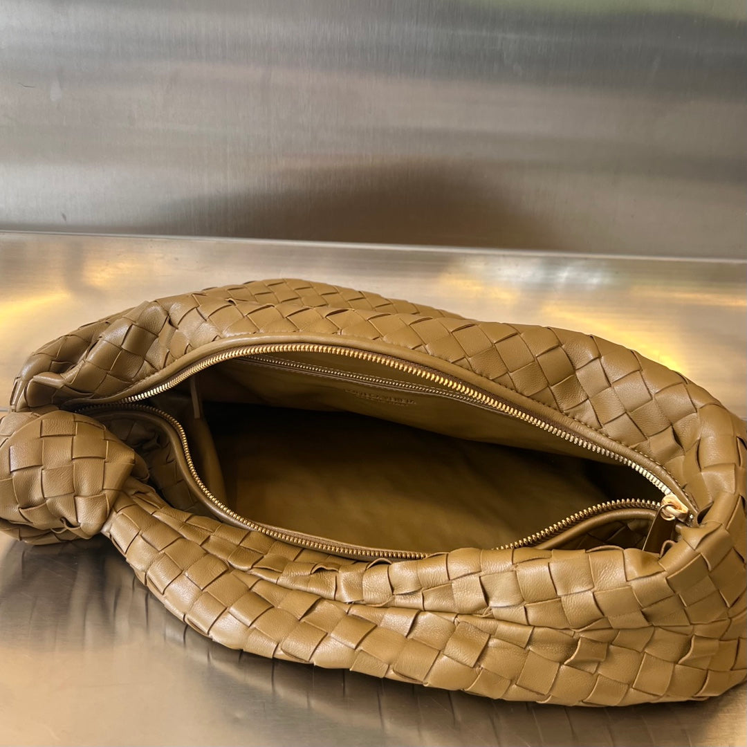 Luxury Bottega Veneta SMALL JODIE 48 CARAMEL BROWN CALFSKIN