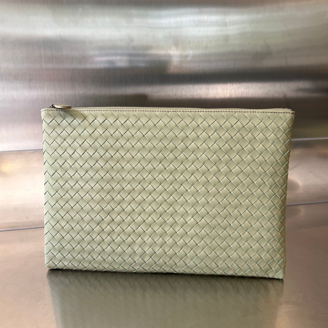 Luxury Bottega Veneta INTRECCIATO 30 IN LIGHT GREY LAMBSKIN