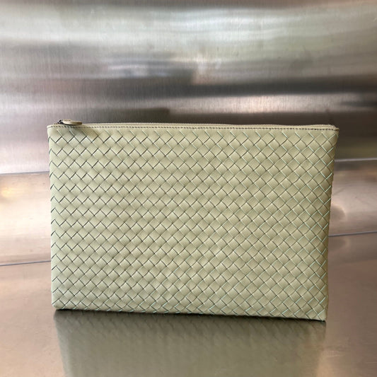Luxury Bottega Veneta INTRECCIATO 30 IN LIGHT GREY LAMBSKIN