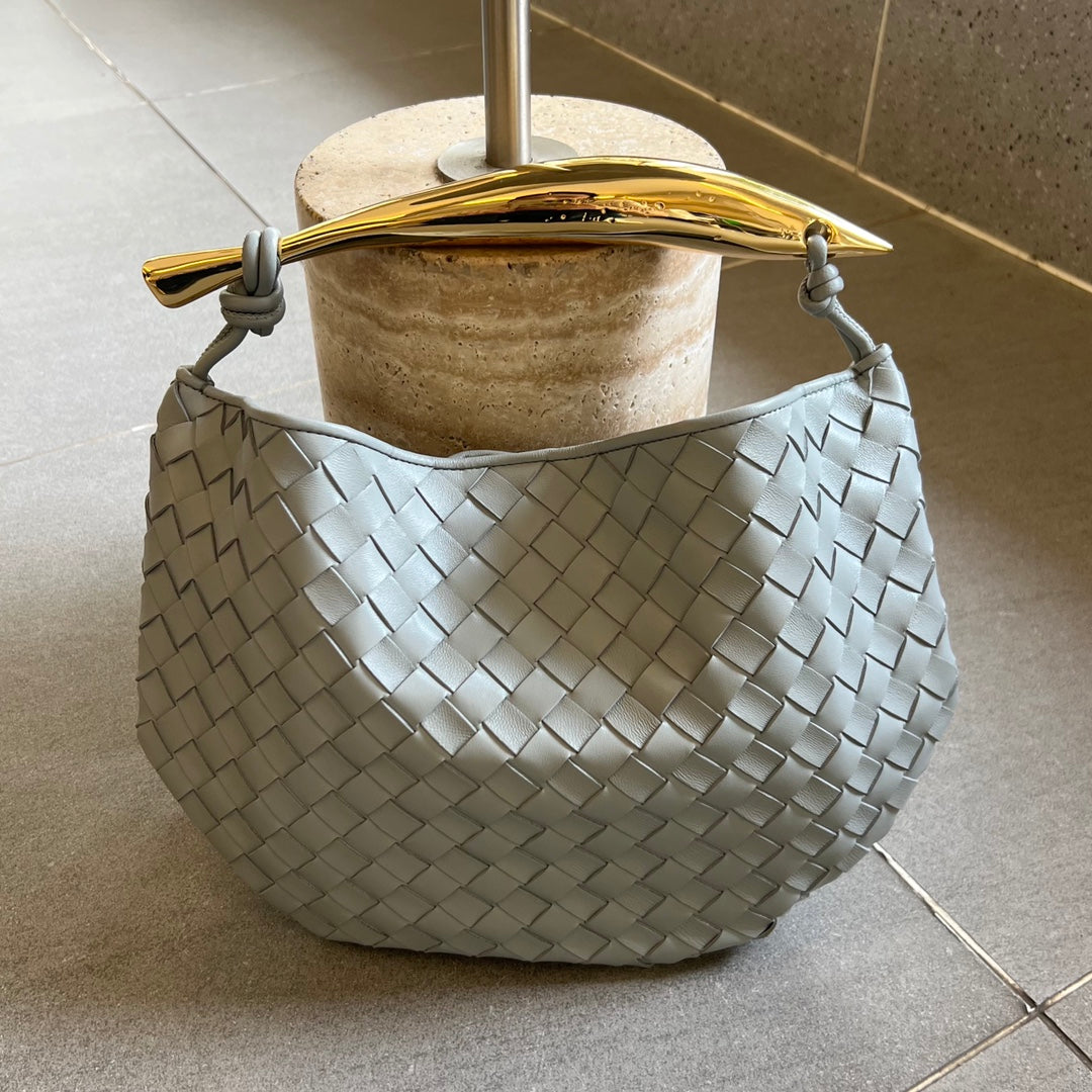 Luxury Bottega Veneta SARDINE 33 WITH CHAIN IN GREY LAMBSKIN