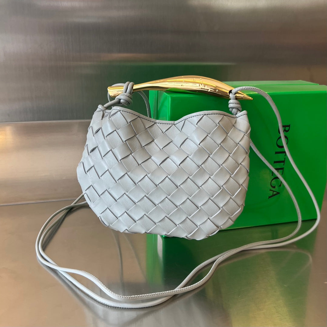 Luxury Bottega Veneta SARDINE 20 WITH CHAIN IN LIGHT GREY LAMBSKIN