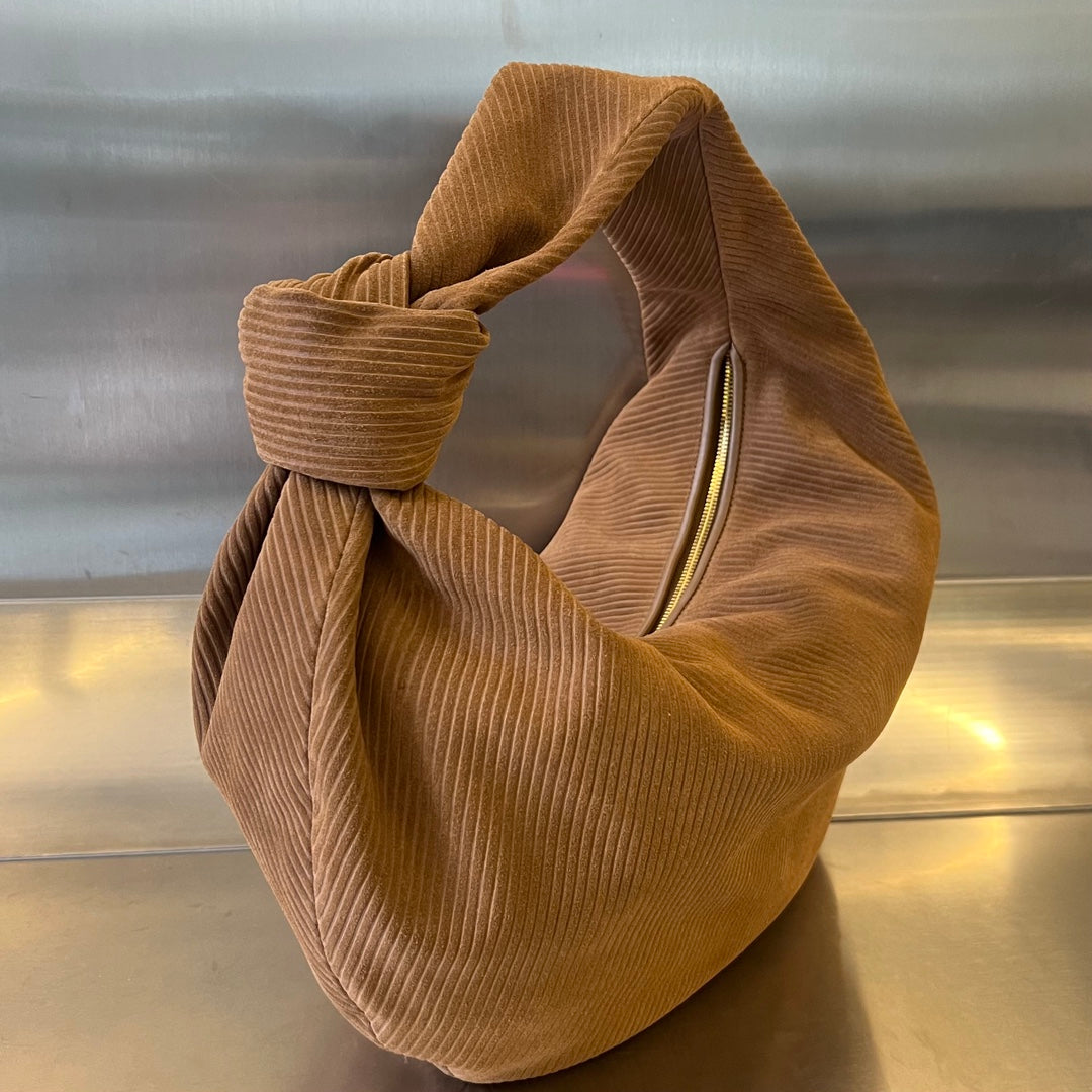 Luxury Bottega Veneta SMALL JODIE 48 BROWN CORDUROY FABRIC