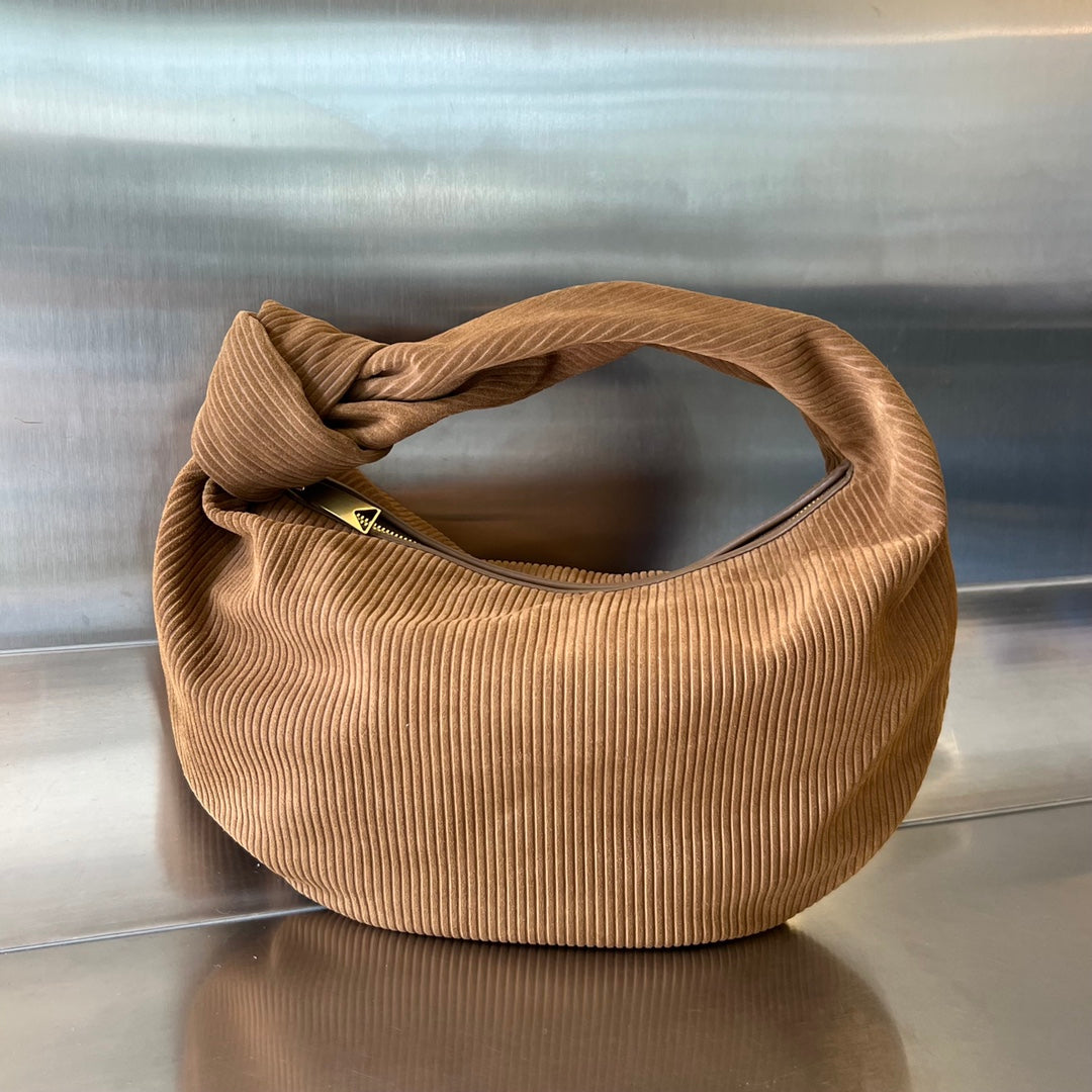 Luxury Bottega Veneta MINI JODIE 36 CM IN RUSSET BROWN CORDUROY