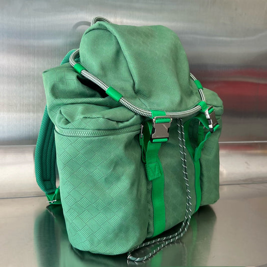 Luxury Bottega Veneta ALTO 42 BACKPACK IN COOL GREEN JACQUARD FABRIC