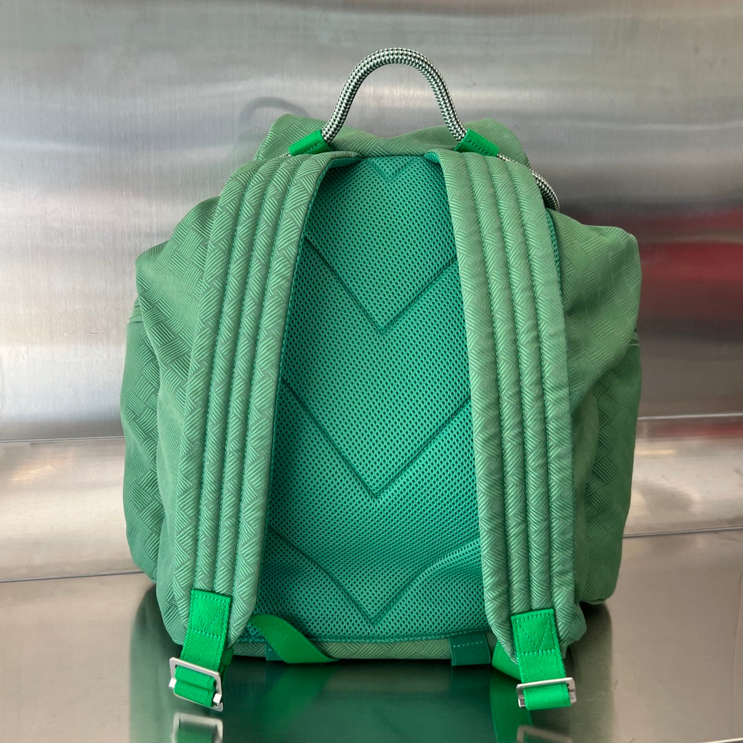 Luxury Bottega Veneta ALTO 42 BACKPACK IN COOL GREEN JACQUARD FABRIC