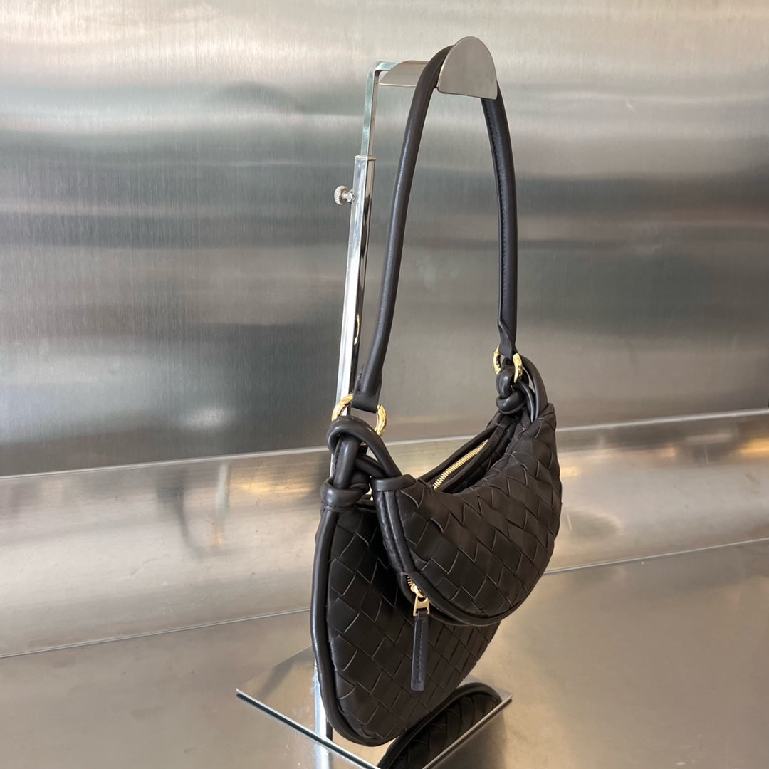 Luxury Bottega Veneta MEDIUM GEMELLI 36 CHOCOLATE LAMBSKIN